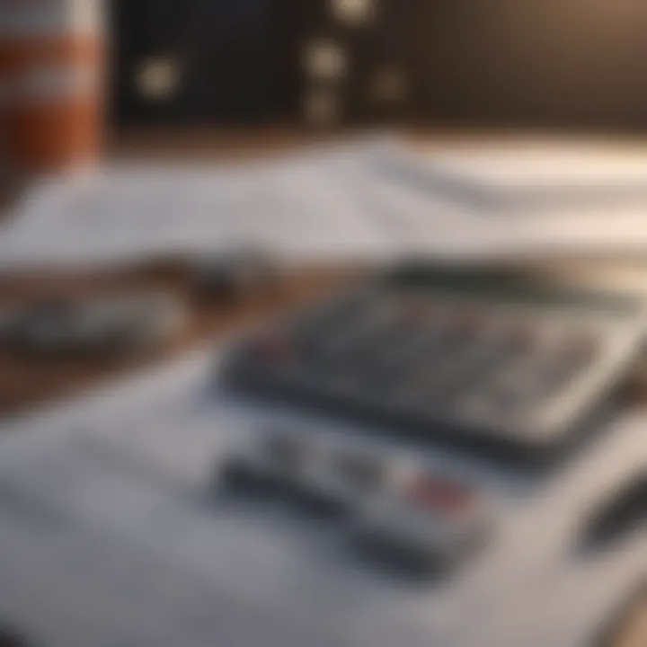 Calculator and financial documents illustrating appraisal costs