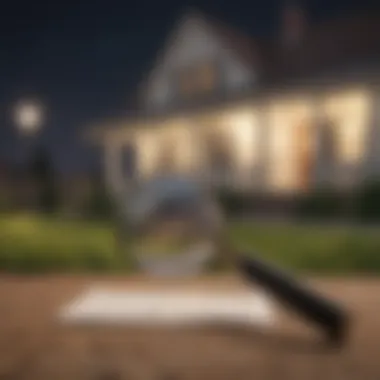A magnifying glass over a property image symbolizing thorough evaluation