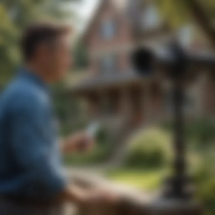 An appraiser examining a property’s exterior features