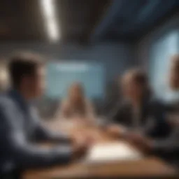 An engaging classroom setting with students discussing business concepts