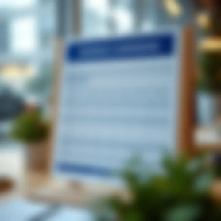 Business account comparison chart