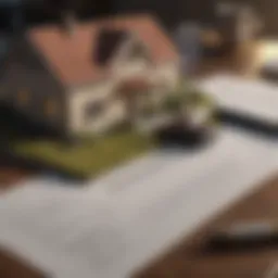 A detailed illustration of a house deed being reviewed