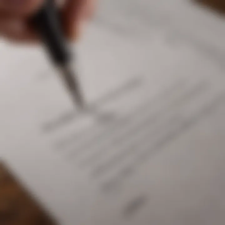 A close-up of a pen writing on a paper, representing the act of drafting a cover letter.