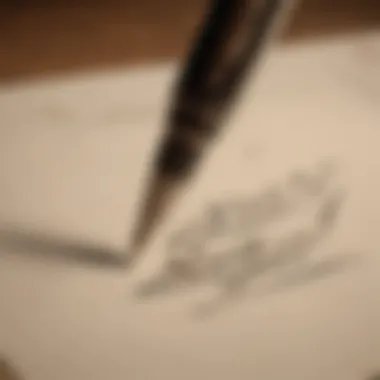 Elegant Calligraphy Pen on Rich Cream Paper