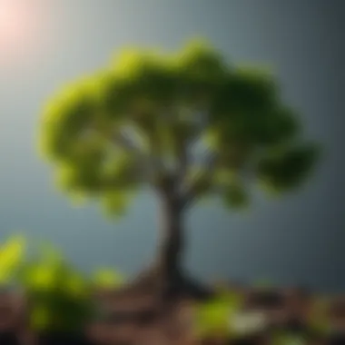 A vibrant tree with deep roots symbolizing growth and authenticity