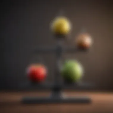 Balancing Act: The Weight of Credit Scoring on Finances Visual metaphor showcasing the impact of credit scoring on a financial balance scale