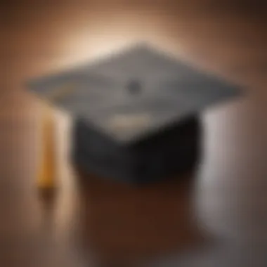 Illustration showcasing a graduation cap with a checkmark