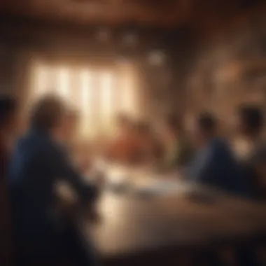 Digital illustration of diverse creative writing community online