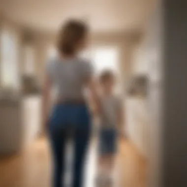 Empowered Single Mother Seeking Housing Empowered single mother with child looking at housing options