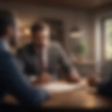 Negotiating Loan Terms Single father discussing terms with lender