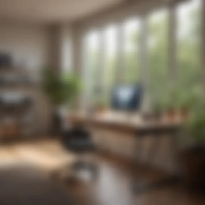 Natural light streaming into a well-organized home office