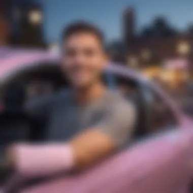 A confident individual smiling while driving.