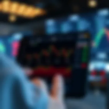 User interface of a day trading app showcasing real-time data