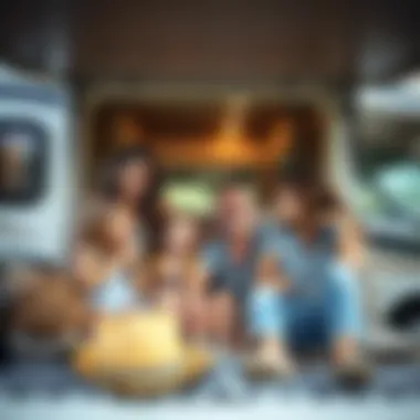 Happy family enjoying their RV lifestyle