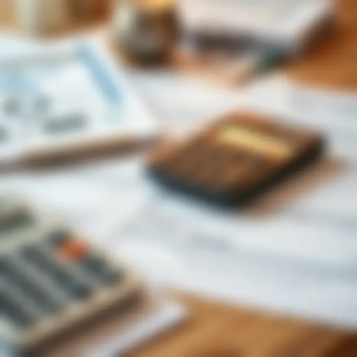 Calculator and financial documents