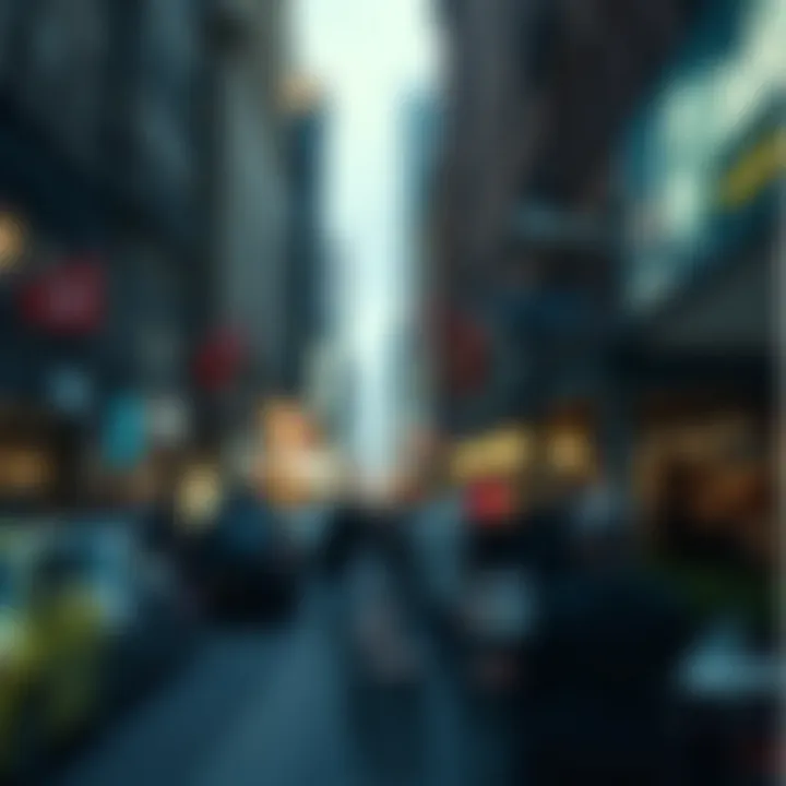 Vibrant scene of NYC nightlife with bustling cafes