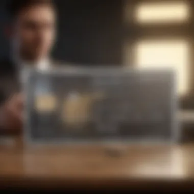 Visual of a person evaluating banking fees