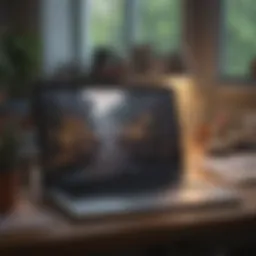 Freelancer working on a laptop in a cozy home office