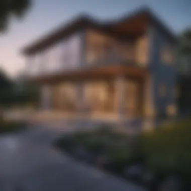 Modern House Exterior Illustration Modern house exterior showcasing FHA home guidelines