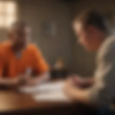 Inmate discussing tax implications with a counselor