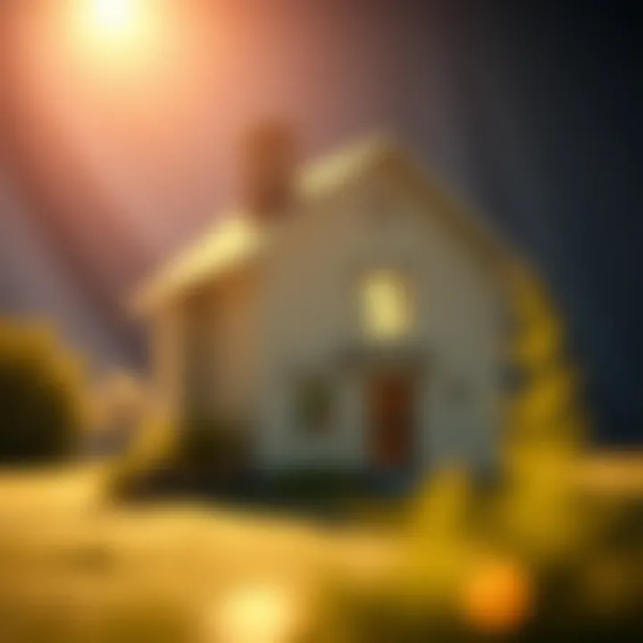 Illustration showing a house with financial symbols