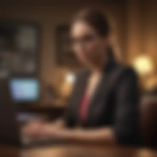 Professional woman working on laptop