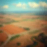 Aerial view of diverse land types suitable for financing