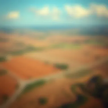 Aerial view of diverse land types suitable for financing