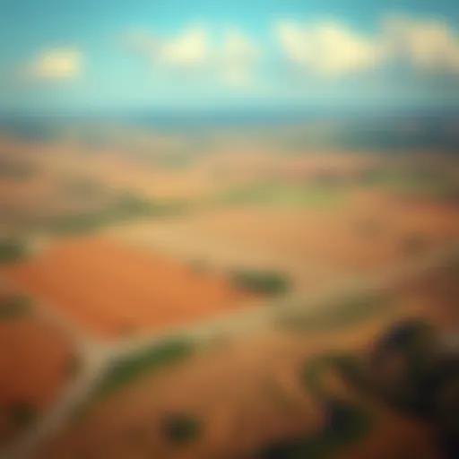 Aerial view of diverse land types suitable for financing