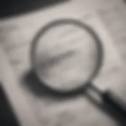 Illustration of a magnifying glass analyzing tax documents