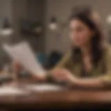 A person analyzing credit reports