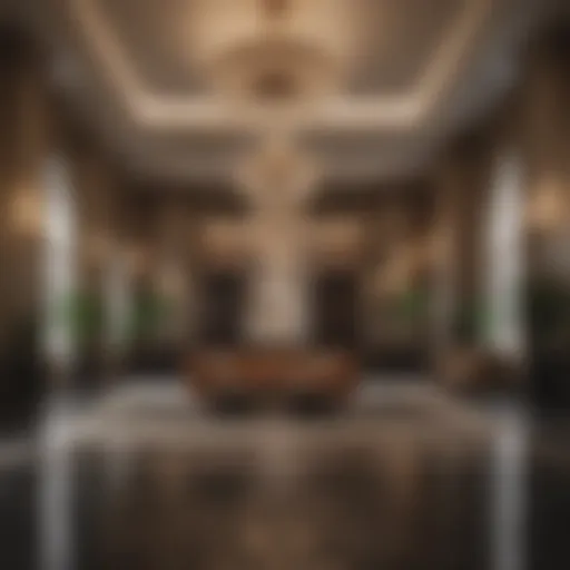 Elegant hotel lobby with modern decor