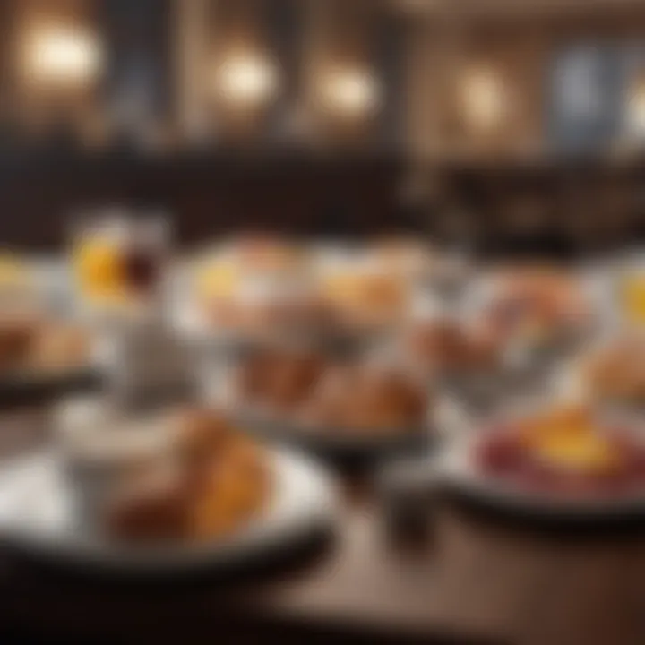 Gourmet breakfast spread at a hotel dining area