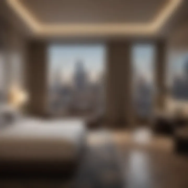 Sophisticated hotel room with city view