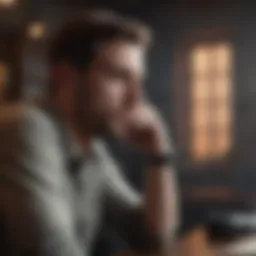 A thoughtful individual contemplating personal development.