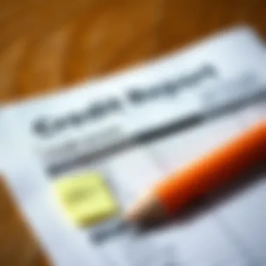 Illustration of a credit report with notes