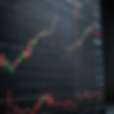 Stock market chart with upward trend