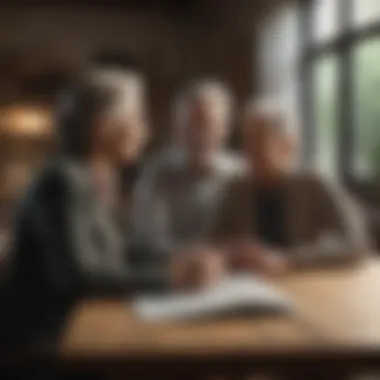 Couple discussing retirement plans at a table