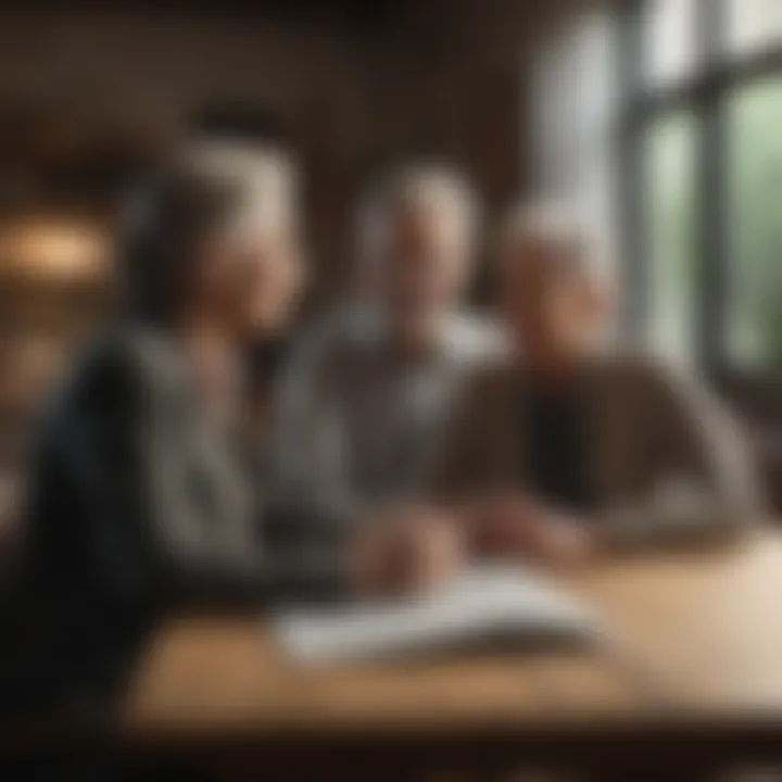 Couple discussing retirement plans at a table