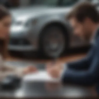 Close-up of a contract signing between two business professionals