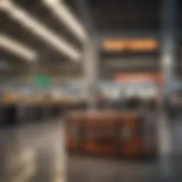 Luxury Suitcase in Airport Terminal