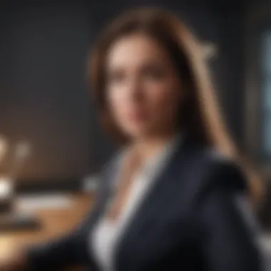 Businesswoman in a professional attire during a job interview