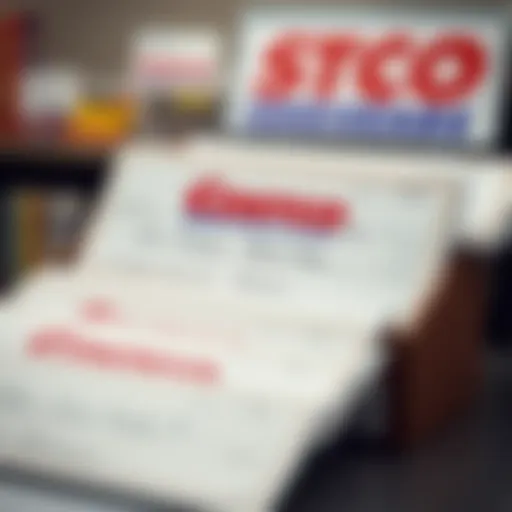 Costco bank checks displayed with detailed features highlighted