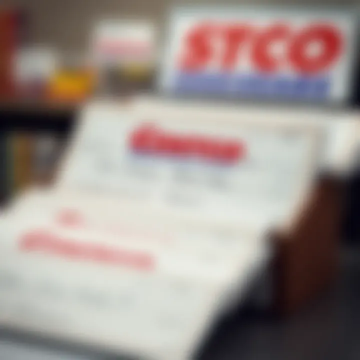 Costco bank checks displayed with detailed features highlighted