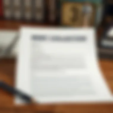 Illustration of a professional letter template for debt collection