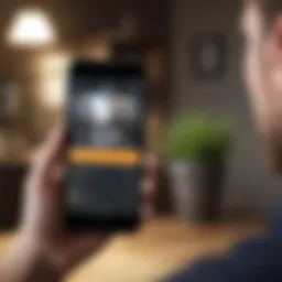 User engaging with a job search app on a smartphone