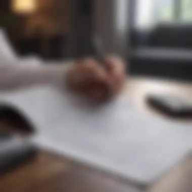 Customer reviewing account statements