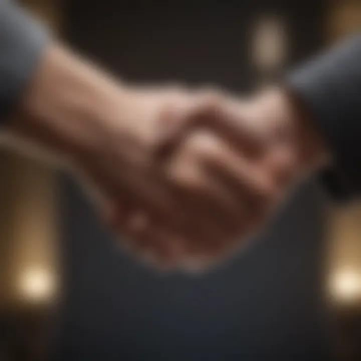 A close-up of a handshake signifying a strong partnership