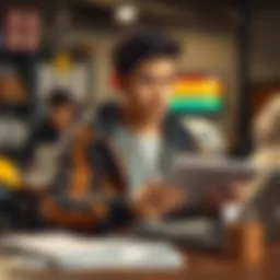 Young individual reviewing job options