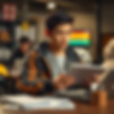 Young individual reviewing job options